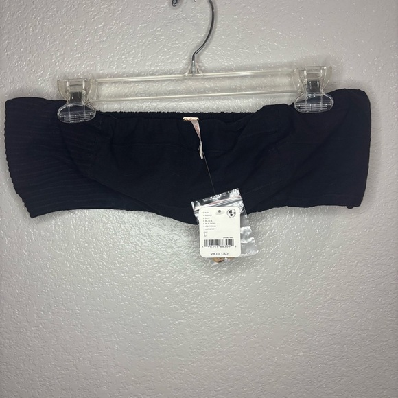 NWT Free People Black Strapless Bandeau Top - Picture 1 of 5